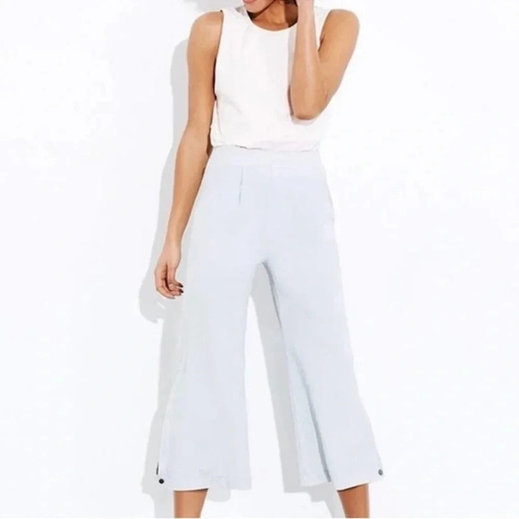 ADAY Cooler Days Culottes Cloud XS Cool Gray Wide Leg Cropped Slit Resort - Picture 4 of 16
